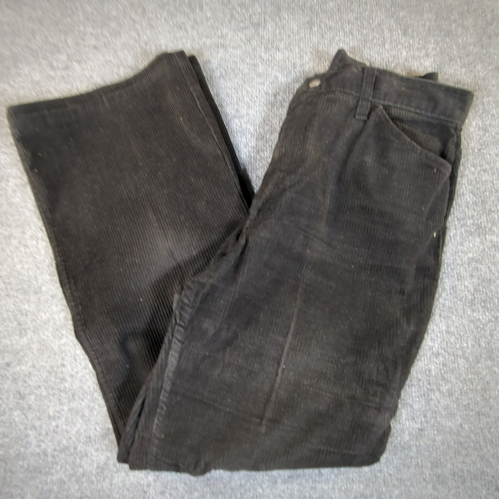 Vintage Levis For Me Black Corduroy Pants Flared Leg High Rise 30x30 #2633